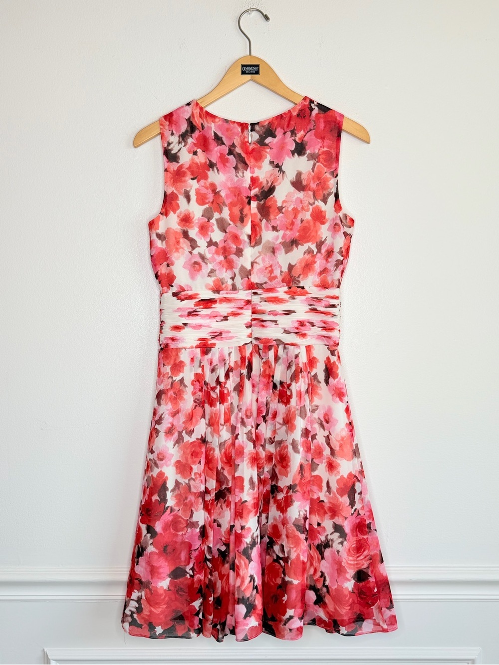 LAUREN Ralph Lauren Vibrant Floral Ruched Sleeveless Midi Dress Women’s Size 4 - Picture 9 of 13